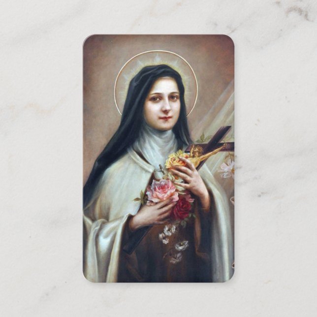 Bönen Cards | spansk St. Therese Visitkort (Framsida)
