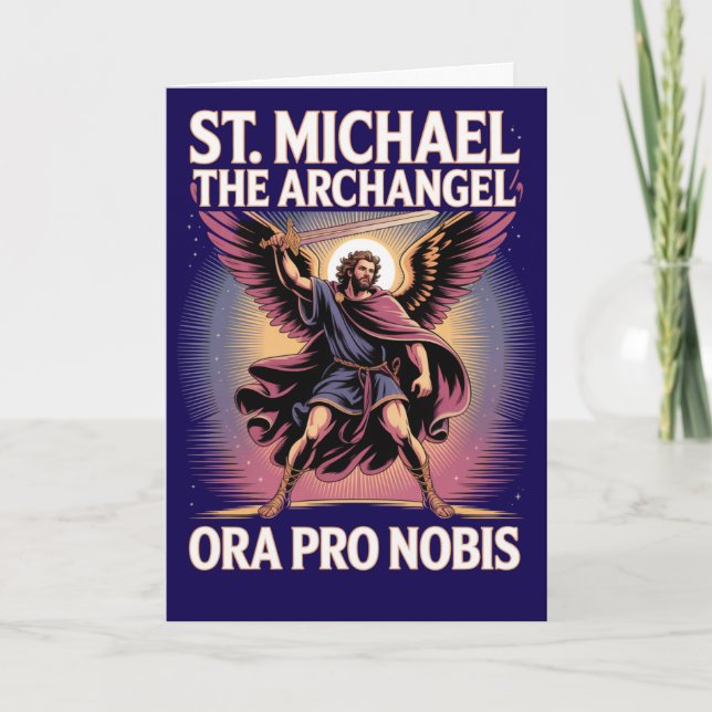 Bönen till Ärkeängel Mikael katolsk Kort (Framsida)