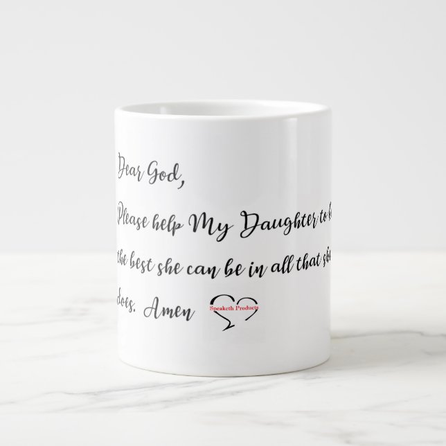 bönen till min dotter Mugg, kaffe Kopp Jumbo Mugg (Framsidan)