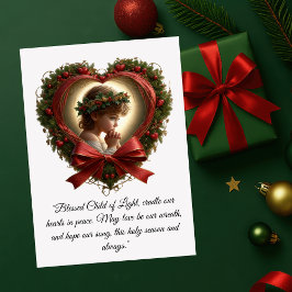 Bönens hjärta, julkort med järnekort hälsningskort