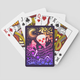 BONER I GARDEN SKELETON, FOLK ART MÅNE, MOTH CASINOKORT