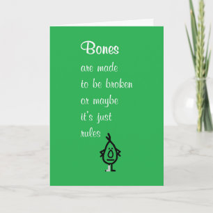 Bones A FUNNY Recovery Dikt för ett brutet ben Kort