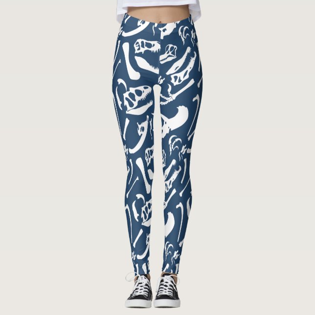Bones (blå) leggings (Framsida)