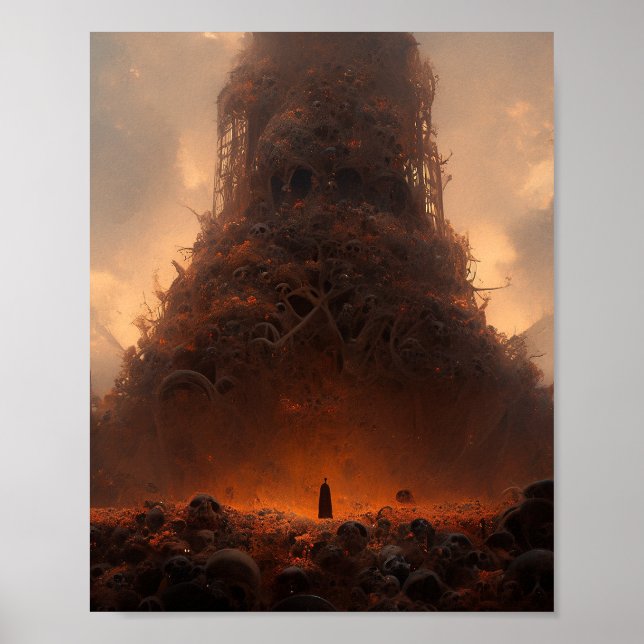 Bones Mörk torn Fantasy Art Poster (Framsidan)