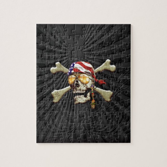 Bones Pirat Skull och Kor Pussel (Vertikal)