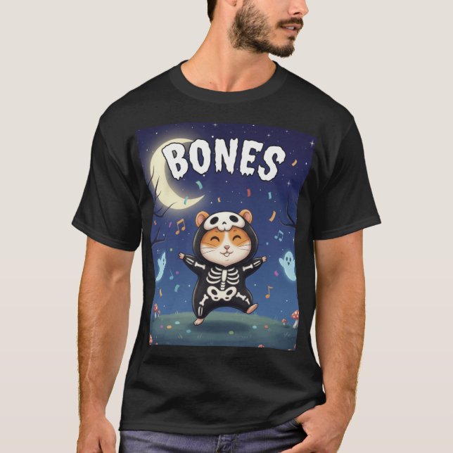 Bones – Skeleton Hamster Halloween Party Shirt T (Framsida)