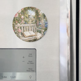 Böneträdgårdsbänk Kapell Vattenfärg Magnet
