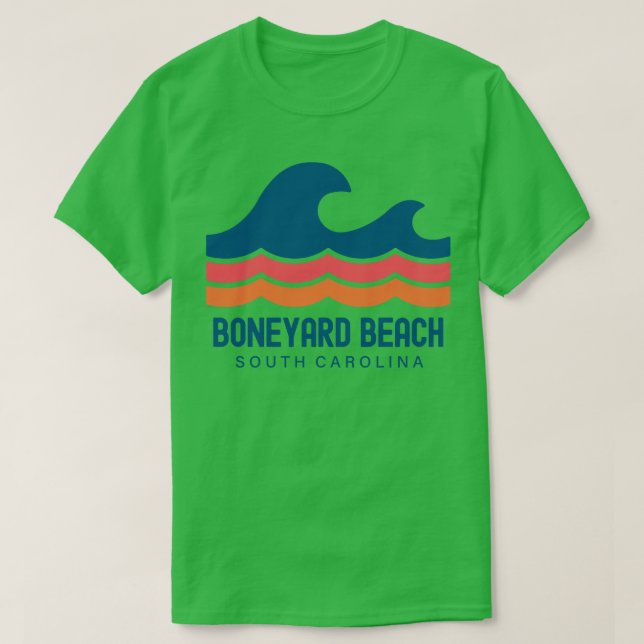 Boneyard Beach South olina Vintage Wave T Shirt (Design framsida)