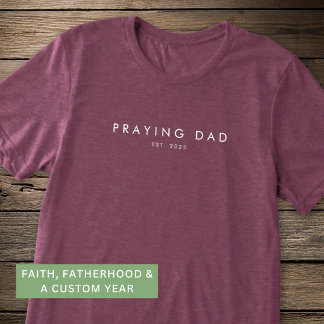Bönfallande Pappa Est. År Modern Minimal Fars Dag T Shirt