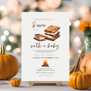 Bonfire Allting är S more Roligt Fall Baby Shower Inbjudningar