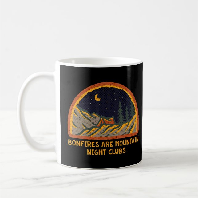 Bonfire är bergsnattens Klubbar Camping Hiking C Kaffemugg (Vänster)