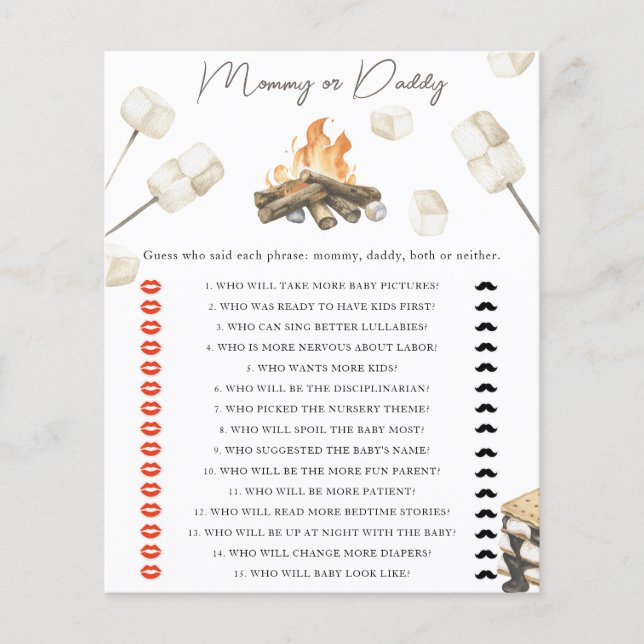 Bonfire babydusch - mamma- eller pappa-spel (Framsida)