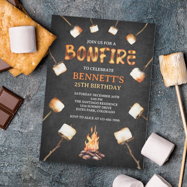 Bonfire Birthday Inbjudningar (Skapare uppladdad)