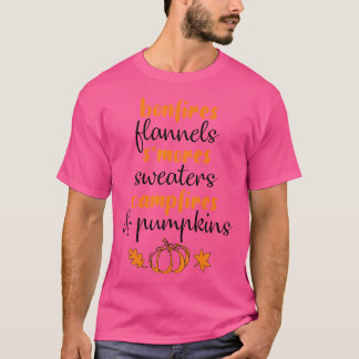 Bonfire Flannels s Mores Campfire and Pumpkin T Shirt