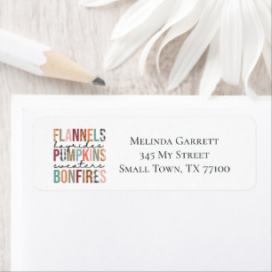 Bonfire Flkanaler Pumpkins Fall Thanksgiving Label Returadress Etikett