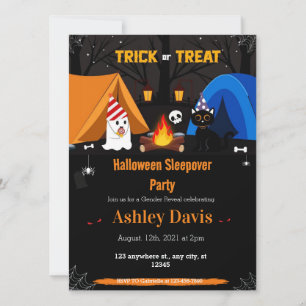 Bonfire Halloween Sleepover Party-inbjudningar Inbjudningar