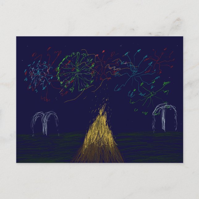Bonfire Natt Postcard Vykort (Framsida)