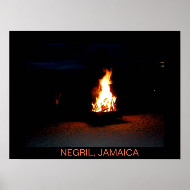 Bonfire Negril, Jamaica Print Poster (Framsidan)