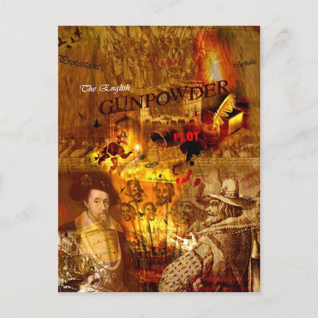 Bonfire Night Historical Postcard Vykort (Framsida)