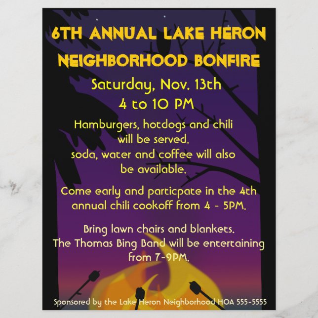 Bonfire Party Flyer (Framsidan)