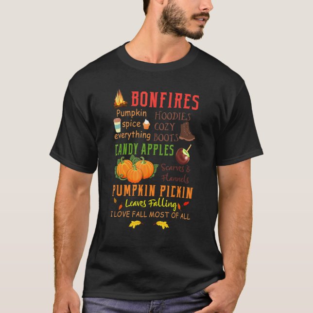 Bonfire Pumpkin Spice Allt faller T Shirt (Framsida)