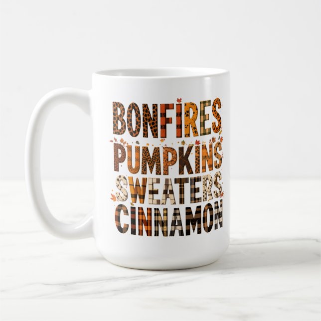 Bonfire Pumpkins Sweaters Cinnamon - hösten - höst Kaffemugg (Vänster)