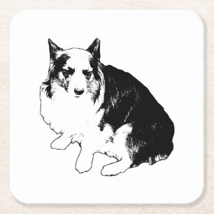 Bonfire Rim Corgi Underlägg Papper Kvadrat