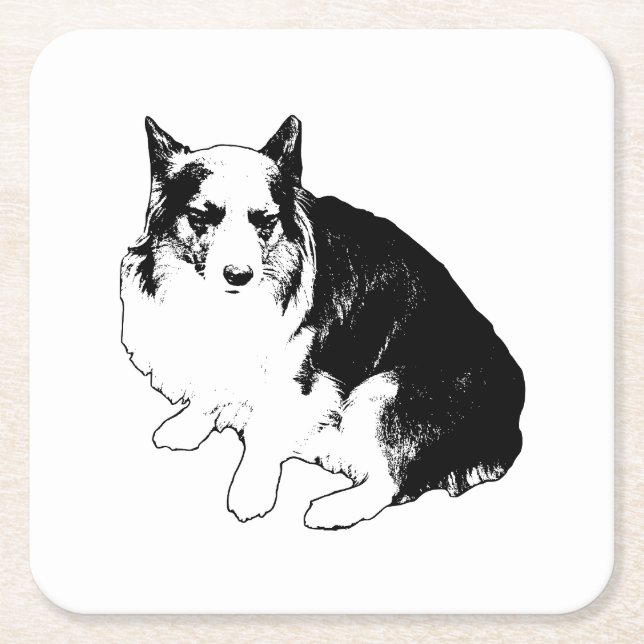 Bonfire Rim Corgi Underlägg Papper Kvadrat (Framsidan)