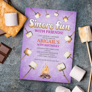 Bonfire Smores Birthday-inbjudan Inbjudningar