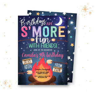 Bonfire S'mres Birthday bjudande Inbjudningar