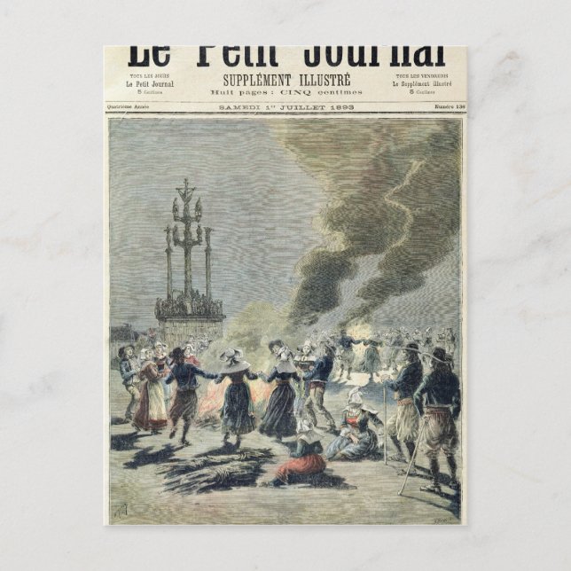 Bonfire tände för att fira sommaruppehållet i vykort (Framsida)