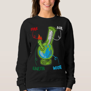 Bong Inslag Fire Vatten Earth Luft Thc Ogräs Smoki T Shirt