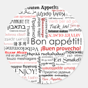 Bongaptit på många olika språk typografi runt klistermärke