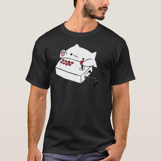 Bongo Cat Hoodie Funny Cute Gamer Meme cat Pullove T Shirt (Framsida)