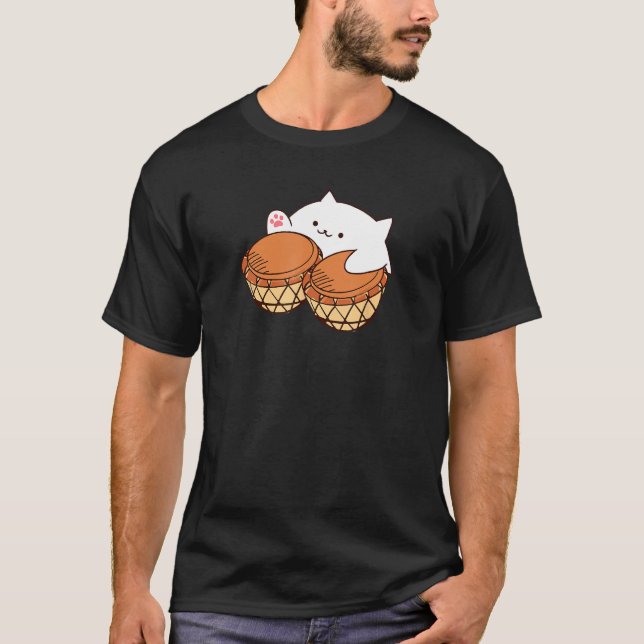 Bongo Cat merch Cute cat meme T Shirt (Framsida)