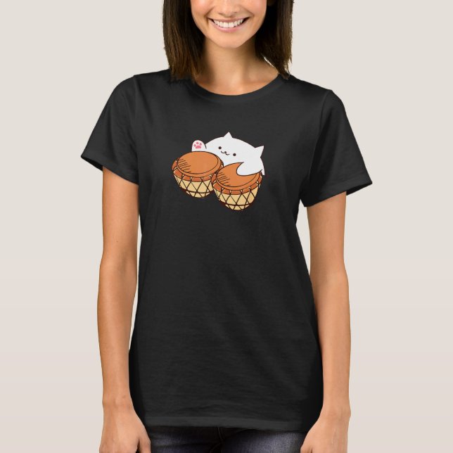 Bongo Cat merchandise Söt  katt meme 1 T Shirt (Framsida)