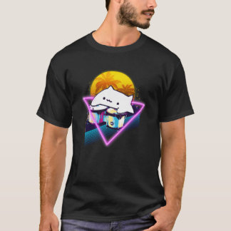 Bongo Cat Retro 80s Vaporwave Outrun Stil T Shirt