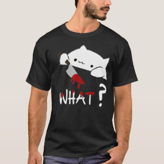 Bongo Cat what Funny Halloween Cat with Bloody T Shirt