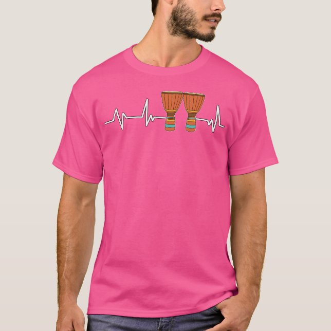 Bongo Drum Heartslag Ekg Drummer Gift Bongo Drum T Shirt (Framsida)