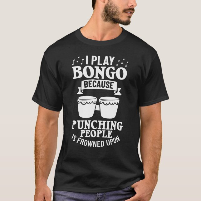 Bongo Drum Music Instrument Lesson Player Beginner T Shirt (Framsida)