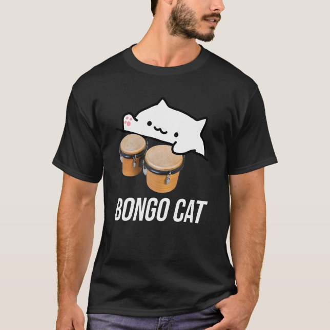 bongo katt meme t-shirt med en söt bongo katt (Framsida)