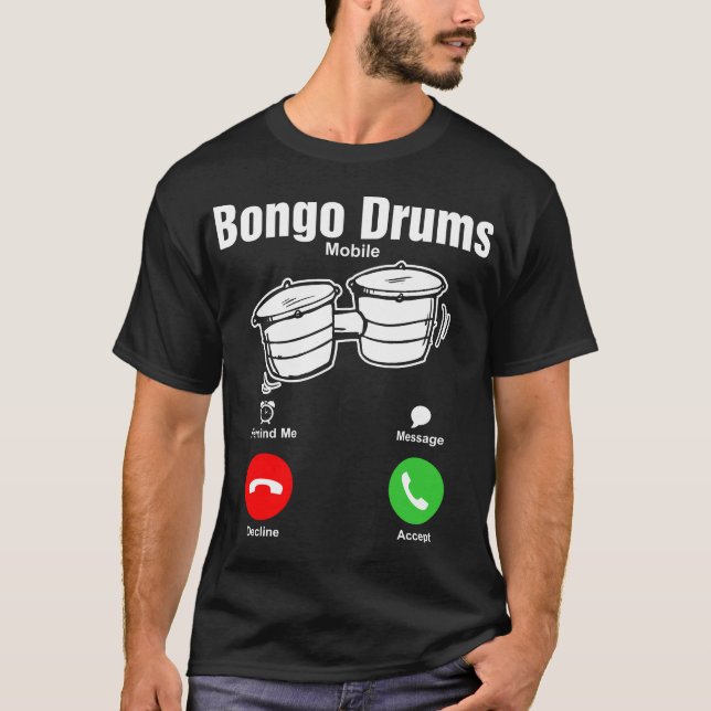 Bongoen trummar den mobila tshirten t shirt (Framsida)