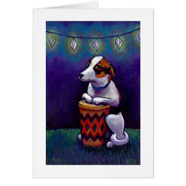 Bongoen trummar leka rolig original- trummande hälsningskort (Framsidan)