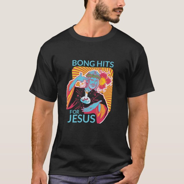 Bongträffar för Jesus Roligt THC Stoner-present  T Shirt (Framsida)