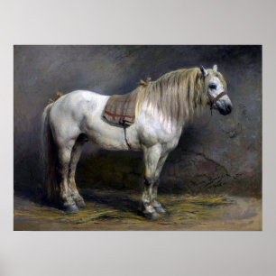 Bonheur - A White Horse Poster