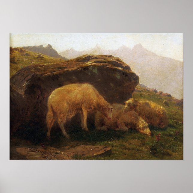 Bonheur - Får på Backe Poster (Framsidan)
