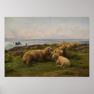 Bonheur - Får vid havet 1865 Poster