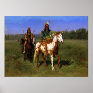 Bonheur - indianer på hästhandlingsvapen poster
