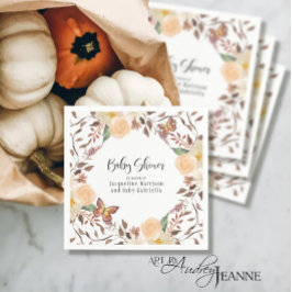 Bonho Fall Blommigt Butterfly Baby Shower Pappersservett
