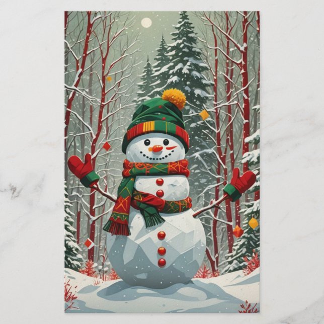Bonhomme de neige brevpapper (Framsida)